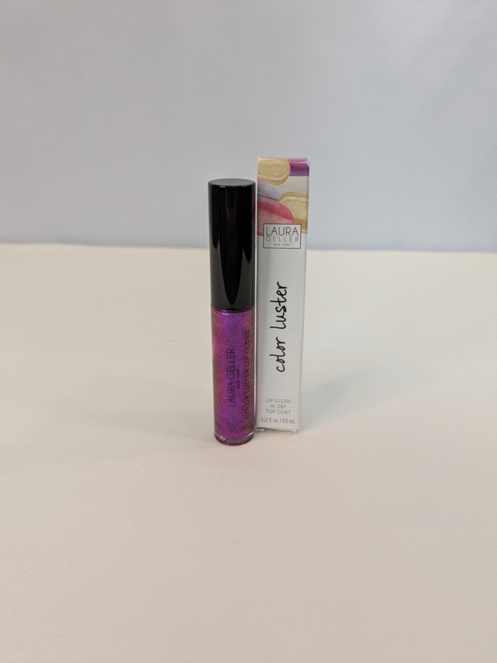 Laura Geller Color Luster Lip Gloss Hi-Def Top Coat Amethyst Glaze Shimmer Gloss